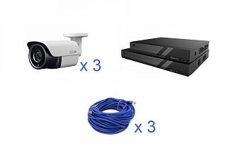 Комплект видеонаблюдения IP с 3 камерами 5Mp