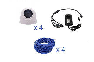 Комплект видеонаблюдения IP FullHD с 4 камерами